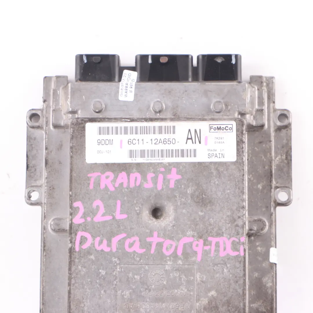Ford Transit MK7 2.2TDCI Diesel Unidad Control del Motor ECU Manual - SKU 6C1112A650AN - Número de pieza 6C1112A650AN