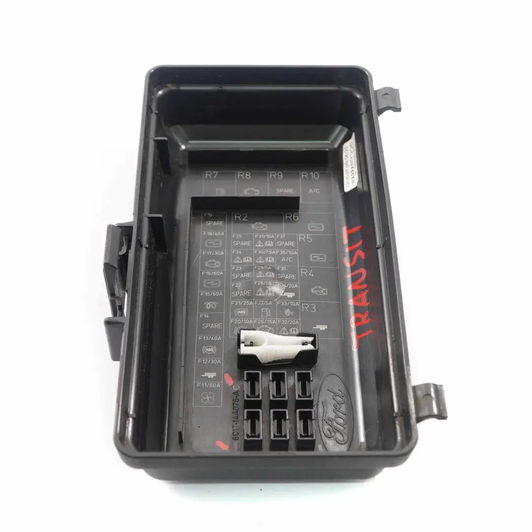 Fuse Box Cover Electrical Unit Housing Lid Trim Cap to Ford Transit with Part number 6C1T-14A076-A Ford Transit Fuse Box Cover Electrical Unit Housing Lid Trim Cap - SKU 6C1T-14A076-A - Part number 6C1T-14A076-A