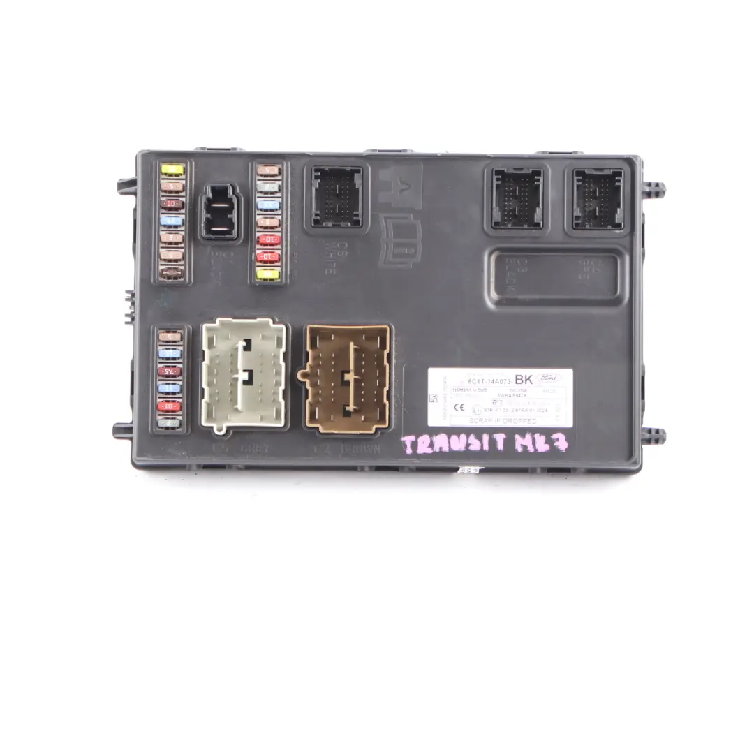 Body Control Unit Module BCM Fuse Box to Ford Transit MK7 with Part number 6C1T14A073BK Ford Transit MK7 Body Control Unit Module BCM Fuse Box - SKU 6C1T14A073BK - Part number 6C1T14A073BK