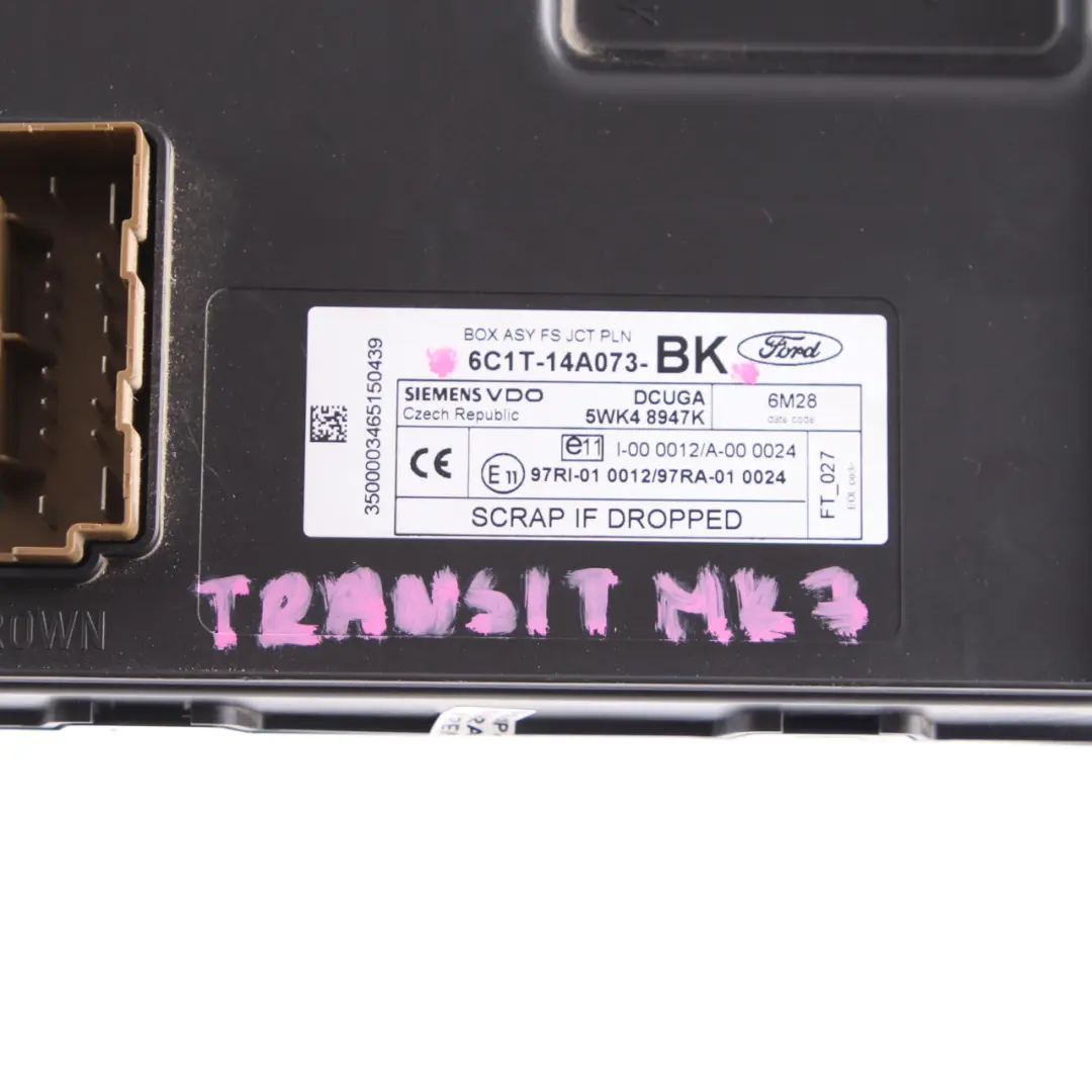 Body Control Unit Module BCM Fuse Box to Ford Transit MK7 with Part number 6C1T14A073BK Ford Transit MK7 Body Control Unit Module BCM Fuse Box - SKU 6C1T14A073BK - Part number 6C1T14A073BK