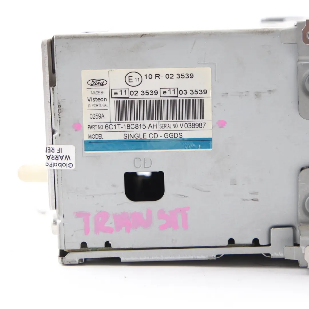 Radio Head Unit Ford Transit Connect 6000 CD Media Player Unit to with Part number 6C1T18C815AH Radio Head Unit Ford Transit Connect 6000 CD Media Player Unit - SKU 6C1T18C815AH - Part number 6C1T18C815AH