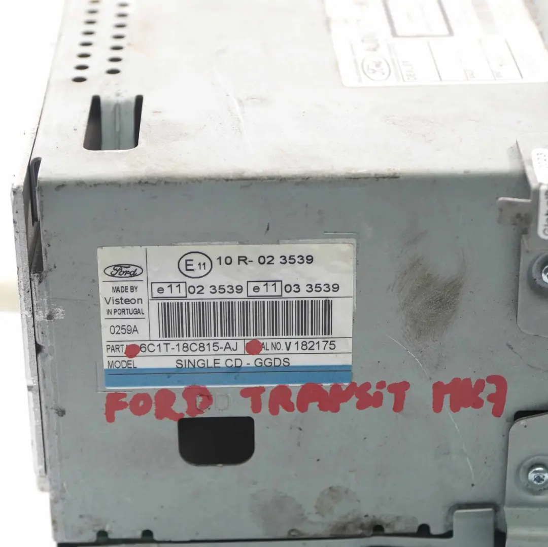 Radio 6000 CD Lecteur Stereo Head Unit pour Ford Transit MK7 à propos du numéro de pièce 6C1T18C815AJ Ford Transit MK7 Radio 6000 CD Lecteur Stereo Head Unit - SKU 6C1T18C815AJ - Numéro de pièce 6C1T18C815AJ