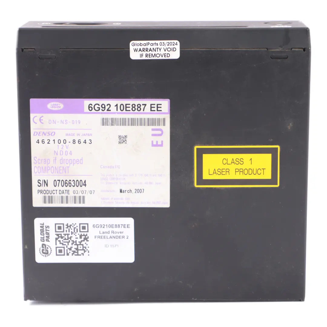 Land Rover Freelander 2 Navigation Nav Reader DVD CD Control Unit - SKU 6G9210E887EE - Part number 6G9210E887EE