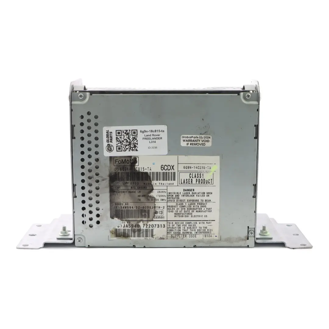 Radio Stereo Lettore CD Testa Unità per Land Rover Freelander 2 con numero di parte 6g9n-18c815-ta Land Rover Freelander 2 Radio Stereo Lettore CD Testa Unità - SKU 6g9n-18c815-ta - Numero di parte 6g9n-18c815-ta