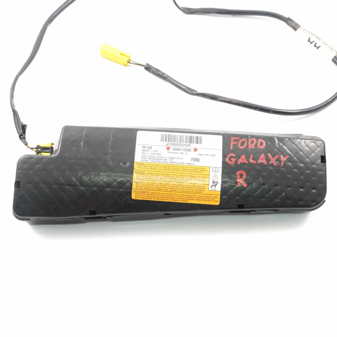 MK4 Siège Avant Droit Side Airbag pour Ford Galaxy S-Max Mondeo à propos du numéro de pièce 6G9N611D32BC Ford Galaxy S-Max Mondeo MK4 Siège Avant Droit Side Airbag - SKU 6G9N611D32BC - Numéro de pièce 6G9N611D32BC