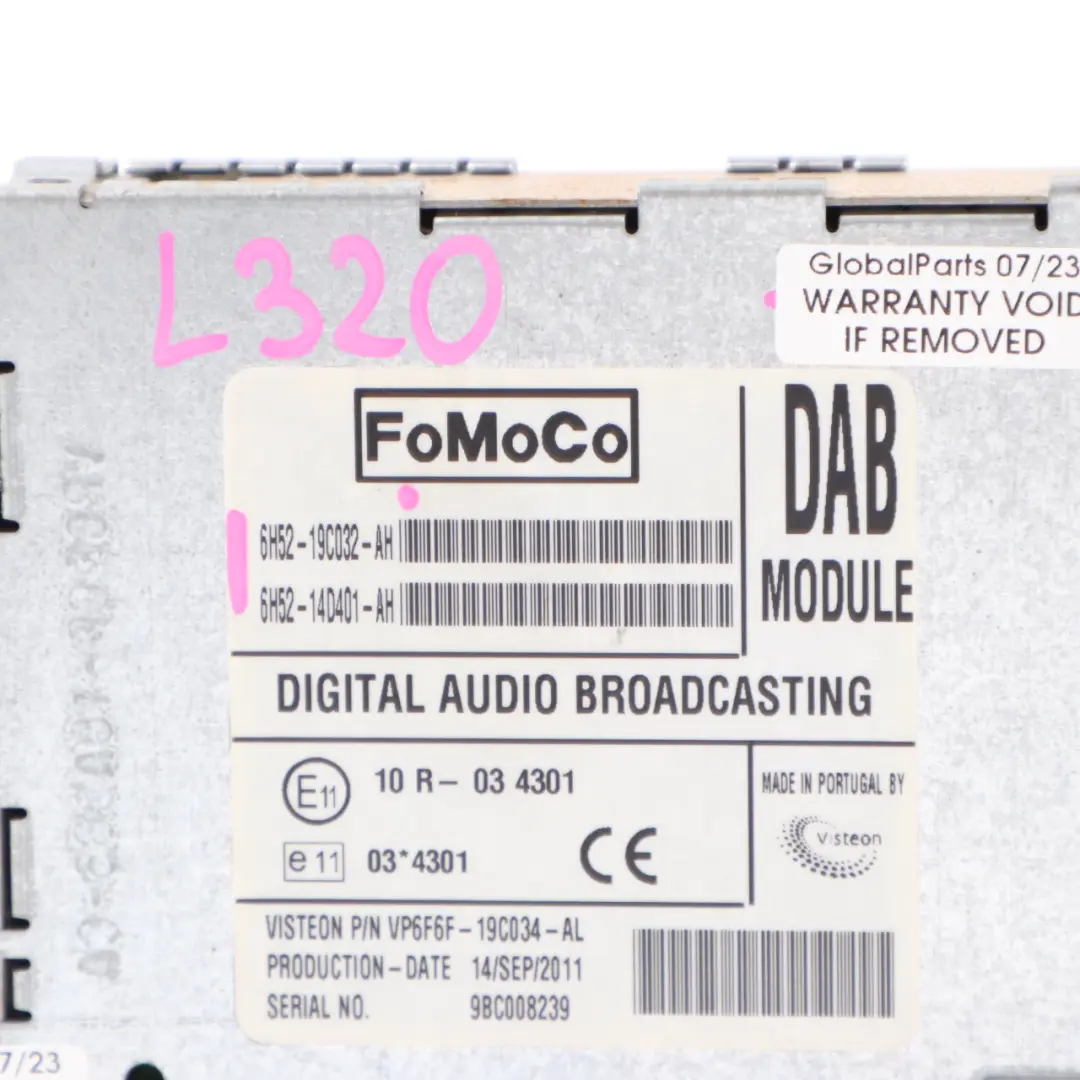 Land Rover Range Rover Sport DAB Radio Control Unit Module - SKU 6H5219C032AH - Part number 6H5219C032AH