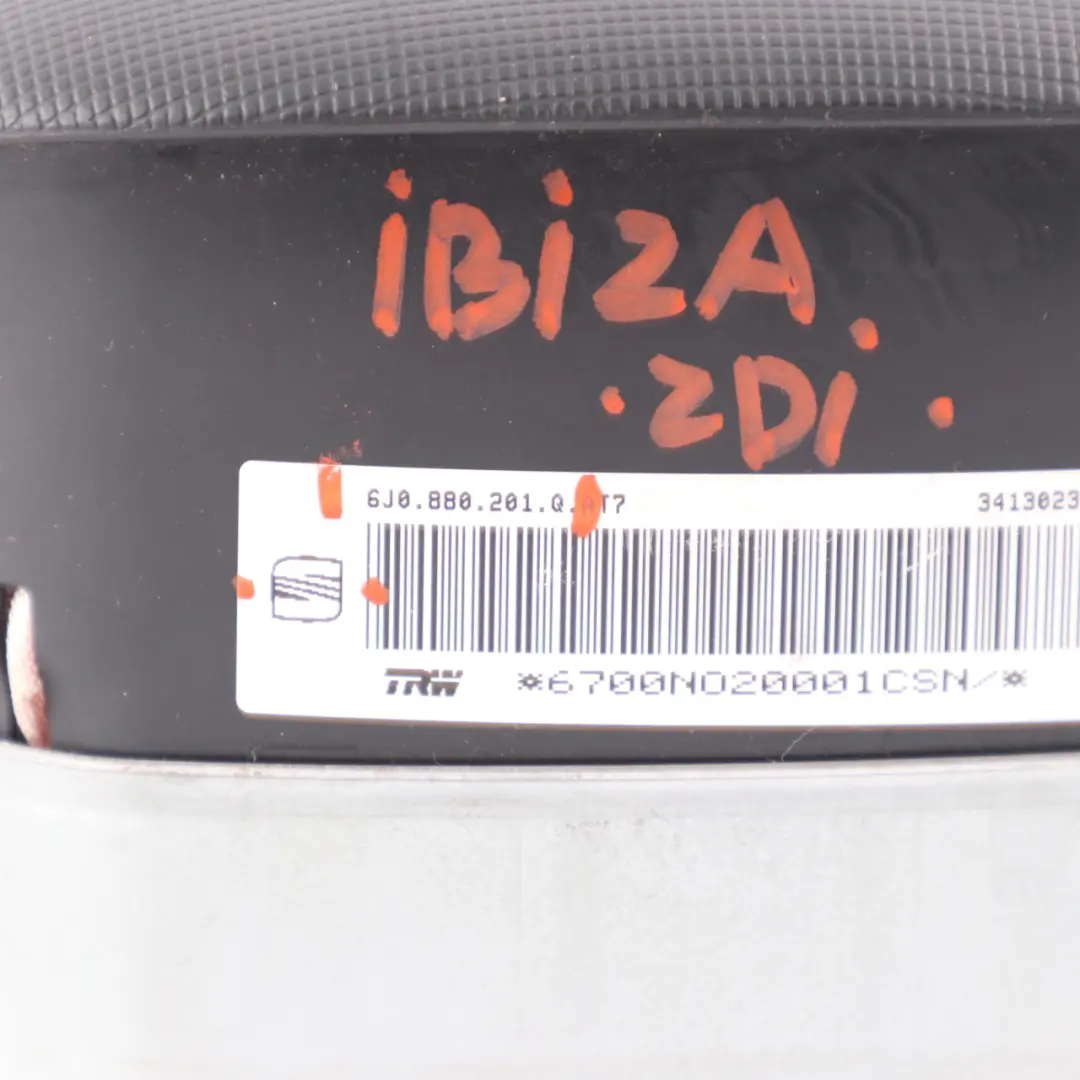 Seat Ibiza 6J Steering Wheel Air Bag Driver Module Airbag Black - SKU 6J0880201Q - Part number 6J0880201Q