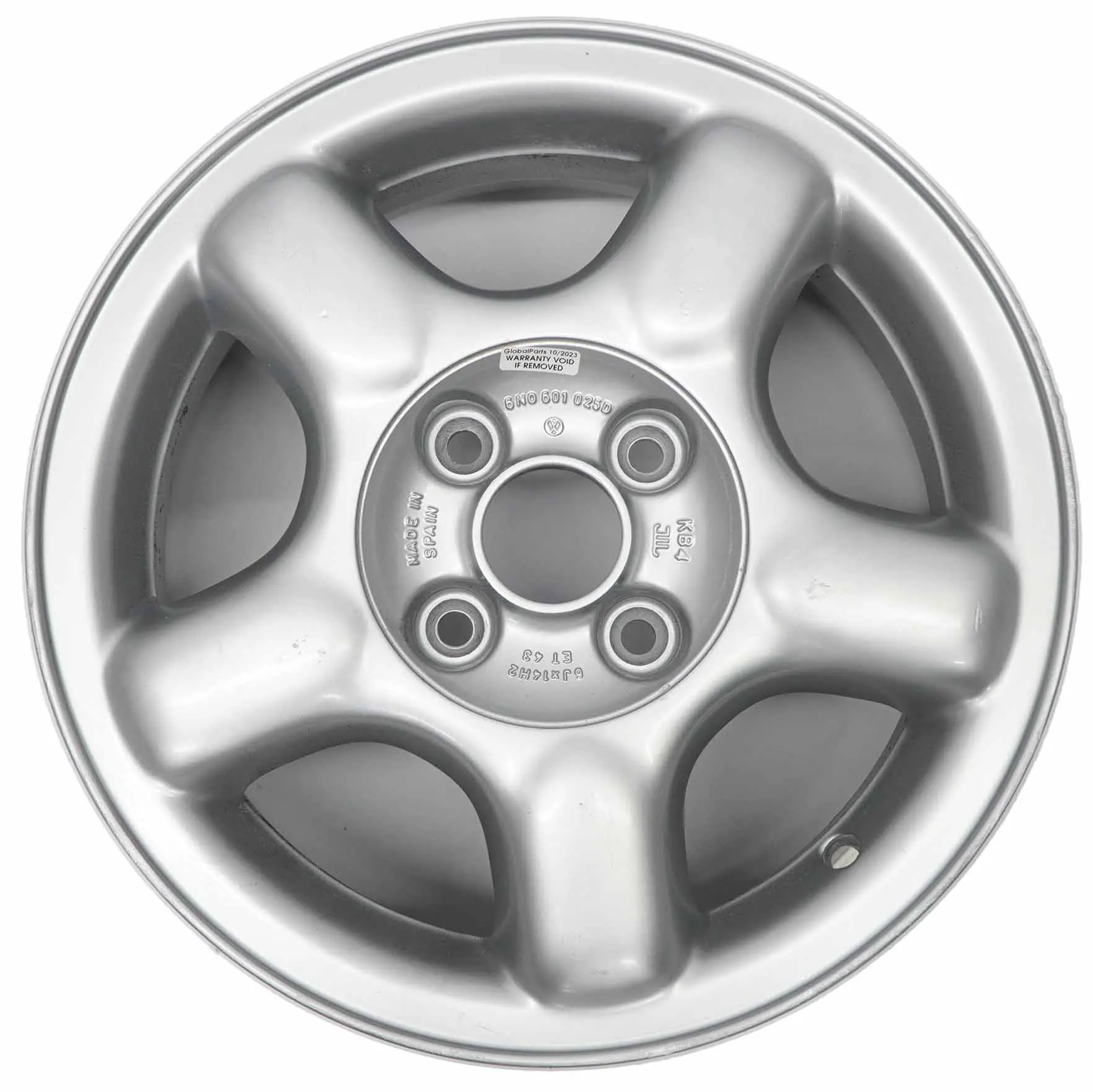 VW Volkswagen Polo 6N Cerchio in lega argento 14" ET:43 6J 6N0601025D
