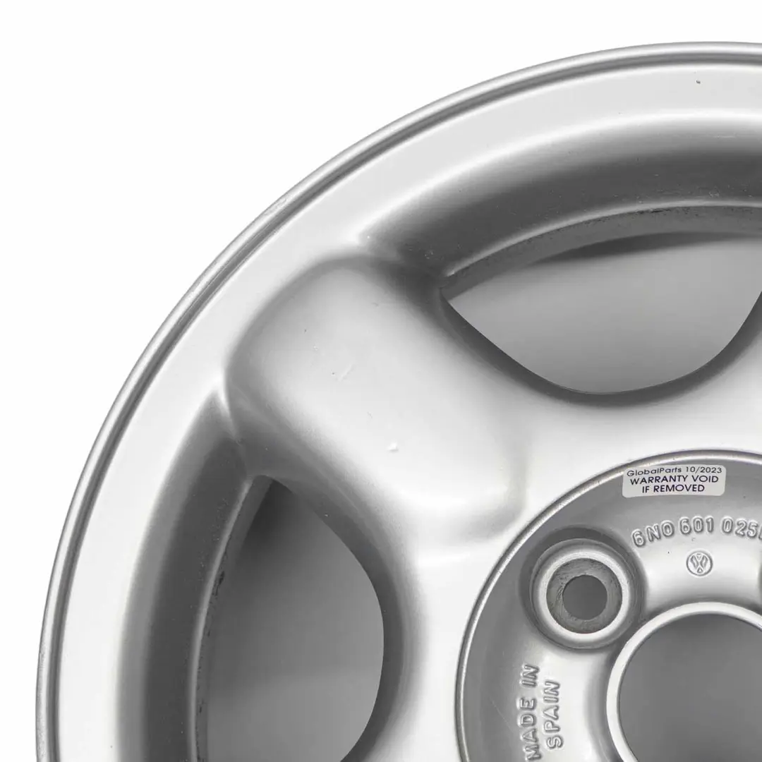 6N Llanta de aleación plateada 14" ET:43 6J VW Volkswagen Polo - SKU 6N0601025D-1 - Número de pieza 6N0601025D