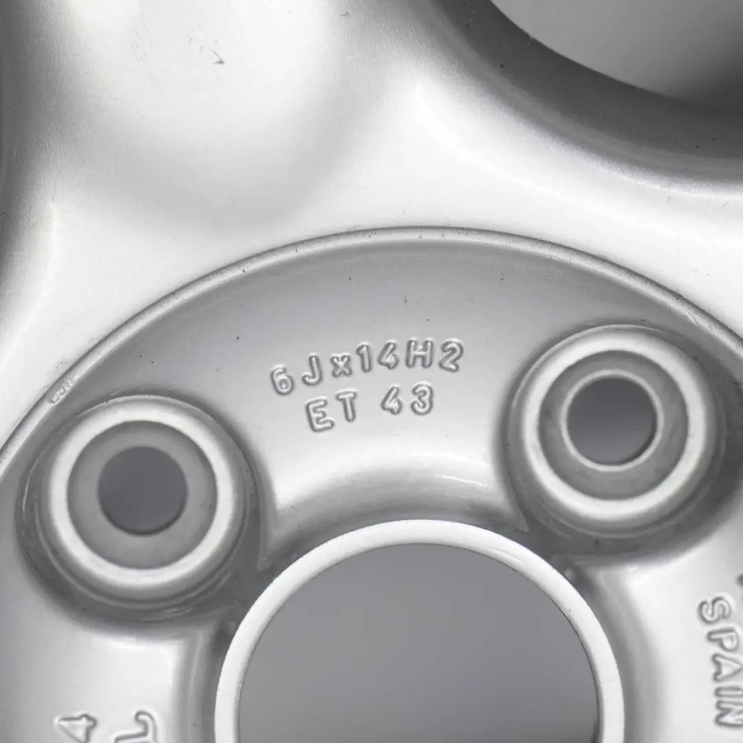 6N Silver Wheel Alloy Rim 14" ET:43 6J to VW Volkswagen Polo with Part number 6N0601025D VW Volkswagen Polo 6N Silver Wheel Alloy Rim 14" ET:43 6J - SKU 6N0601025D-1 - Part number 6N0601025D