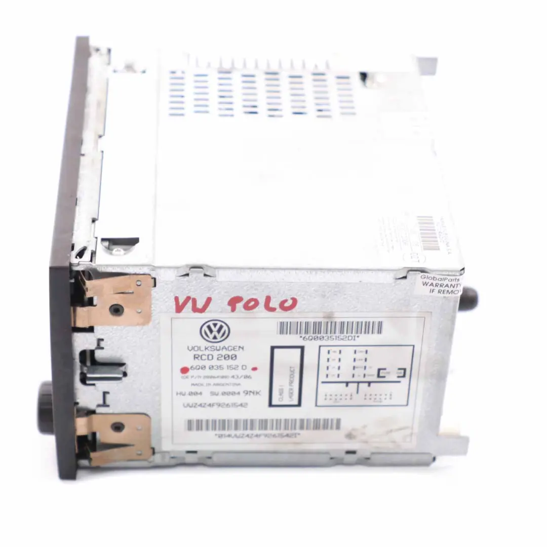 Radio CD Player Stereo Audio Head Unit to VW Volkswagen Polo 4 9N with Part number 6Q0035152D VW Volkswagen Polo 4 9N Radio CD Player Stereo Audio Head Unit - SKU 6Q0035152D - Part number 6Q0035152D