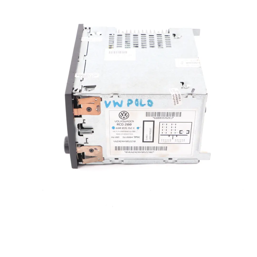 Radio CD Player VW Volkswagen Polo 9N Head Unit Audio Player to with Part number 6Q0035152E Radio CD Player VW Volkswagen Polo 9N Head Unit Audio Player - SKU 6Q0035152E - Part number 6Q0035152E