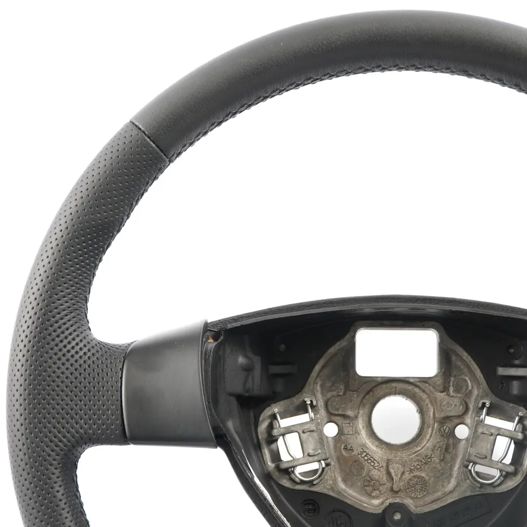 VW Volkswagen Polo IV 9N NEW Black Leather Steering Wheel - SKU 6Q0419091AA-1 - Part number 6Q0419091AA