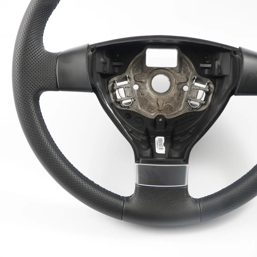 VW Volkswagen Polo IV 9N NEW Black Leather Steering Wheel - SKU 6Q0419091AA-1 - Part number 6Q0419091AA