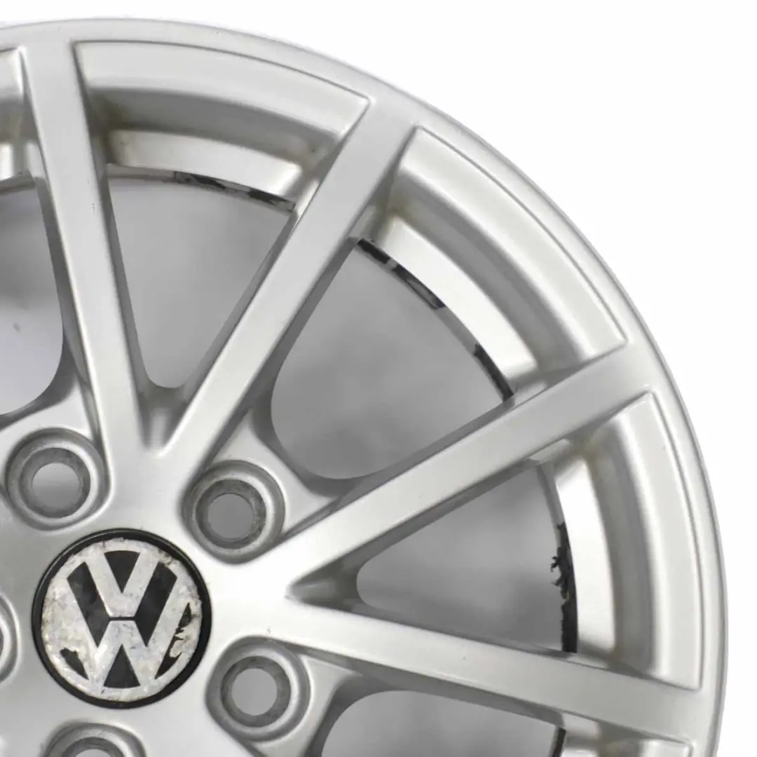 VW Volkswagen Polo 9N Silberne Leichtmetallfelge 14" ET:35 5J - SKU 6Q0601025AC-1 - Teilenummer 6Q0601025AC