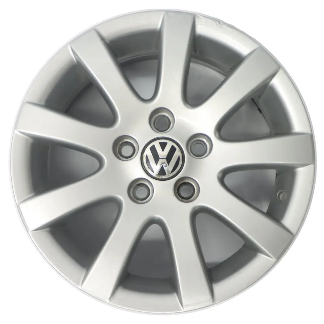 VW Volkswagen Polo 4 9N Llanta de aleación plateada 14" ET:43 6J - SKU 6Q0601025Q-1 - Número de pieza 6Q0601025Q