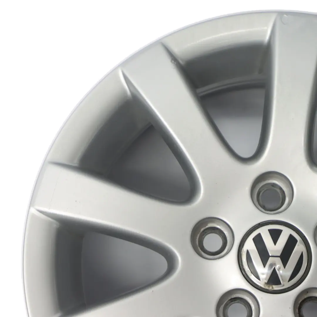 VW Volkswagen Polo 4 9N Llanta de aleación plateada 14" ET:43 6J - SKU 6Q0601025Q-1 - Número de pieza 6Q0601025Q