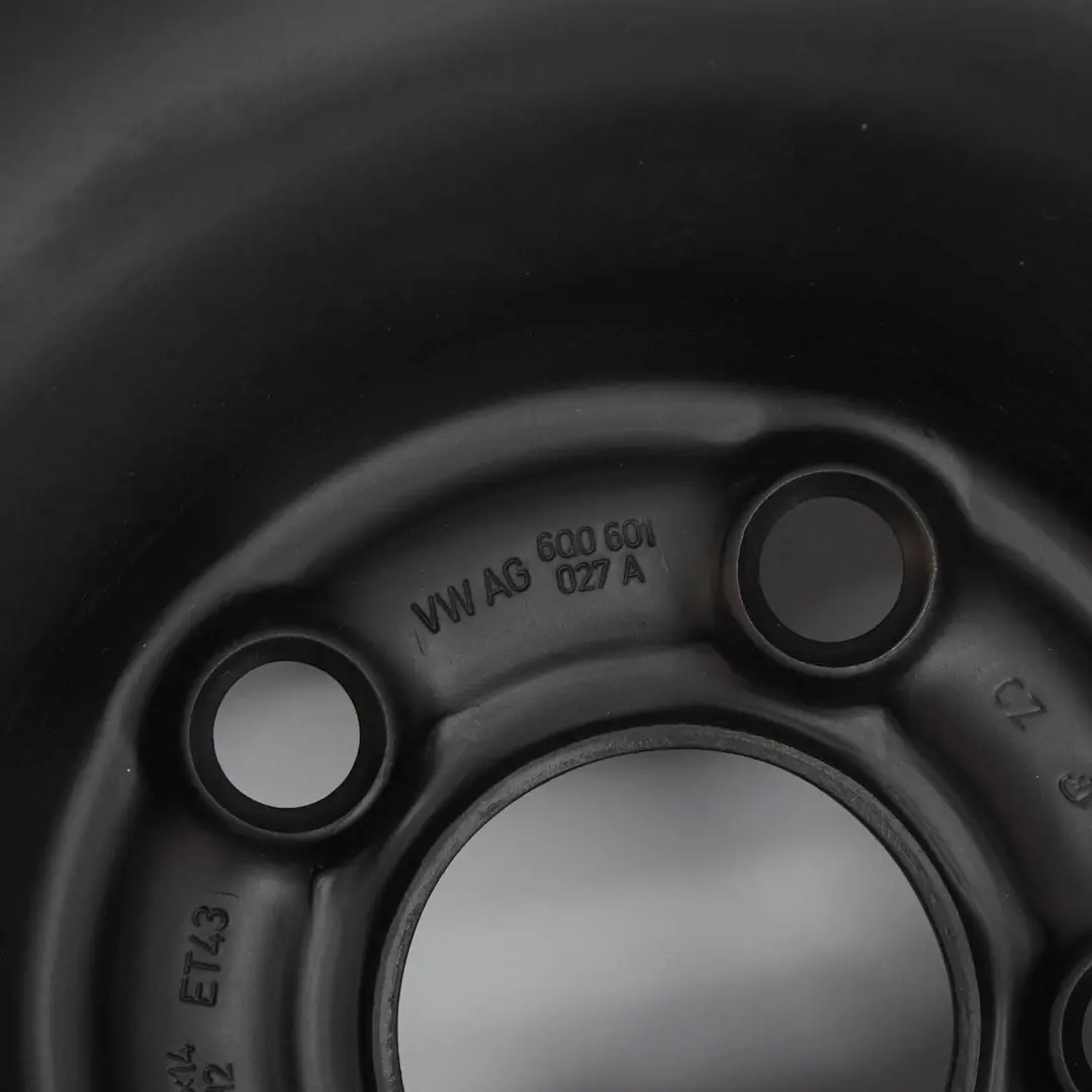 Audi Volkswagen Skoda Black Steel Wheel Rim 14" ET:43 6J - SKU 6Q0601027A - Part number 6Q0601027A