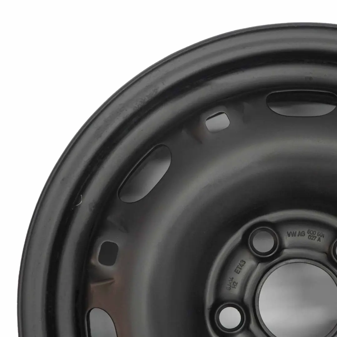 Cerchio in acciaio nero 14" ET:43 6J per Audi Volkswagen Skoda con numero di parte 6Q0601027A Audi Volkswagen Skoda Cerchio in acciaio nero 14" ET:43 6J - SKU 6Q0601027A - Numero di parte 6Q0601027A