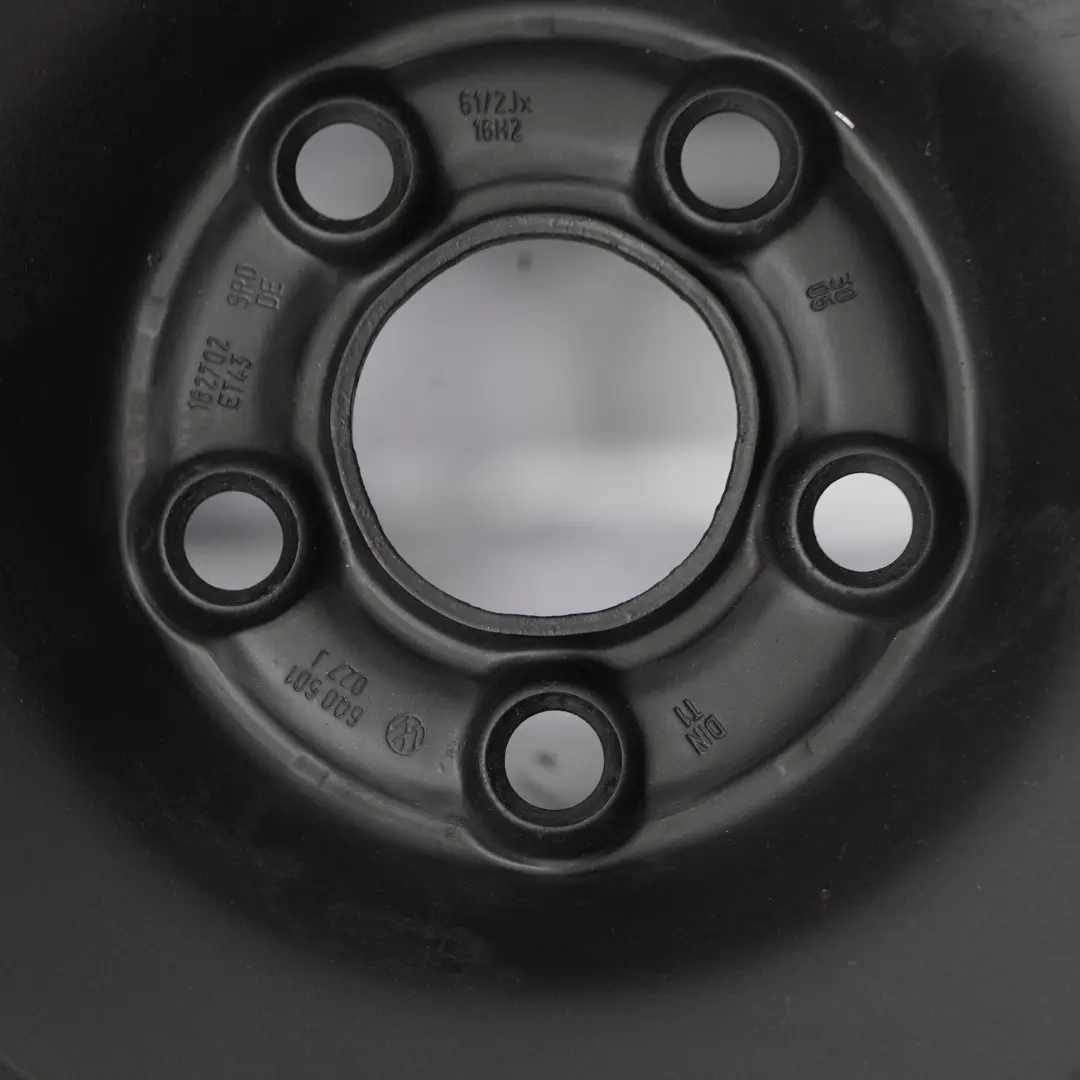  Roue de secours VW Polo Seat Ibiza Roue Jante Acier R16 6,5J ET:43 - SKU 6Q0601027J - Numéro de pièce 6Q0601027F