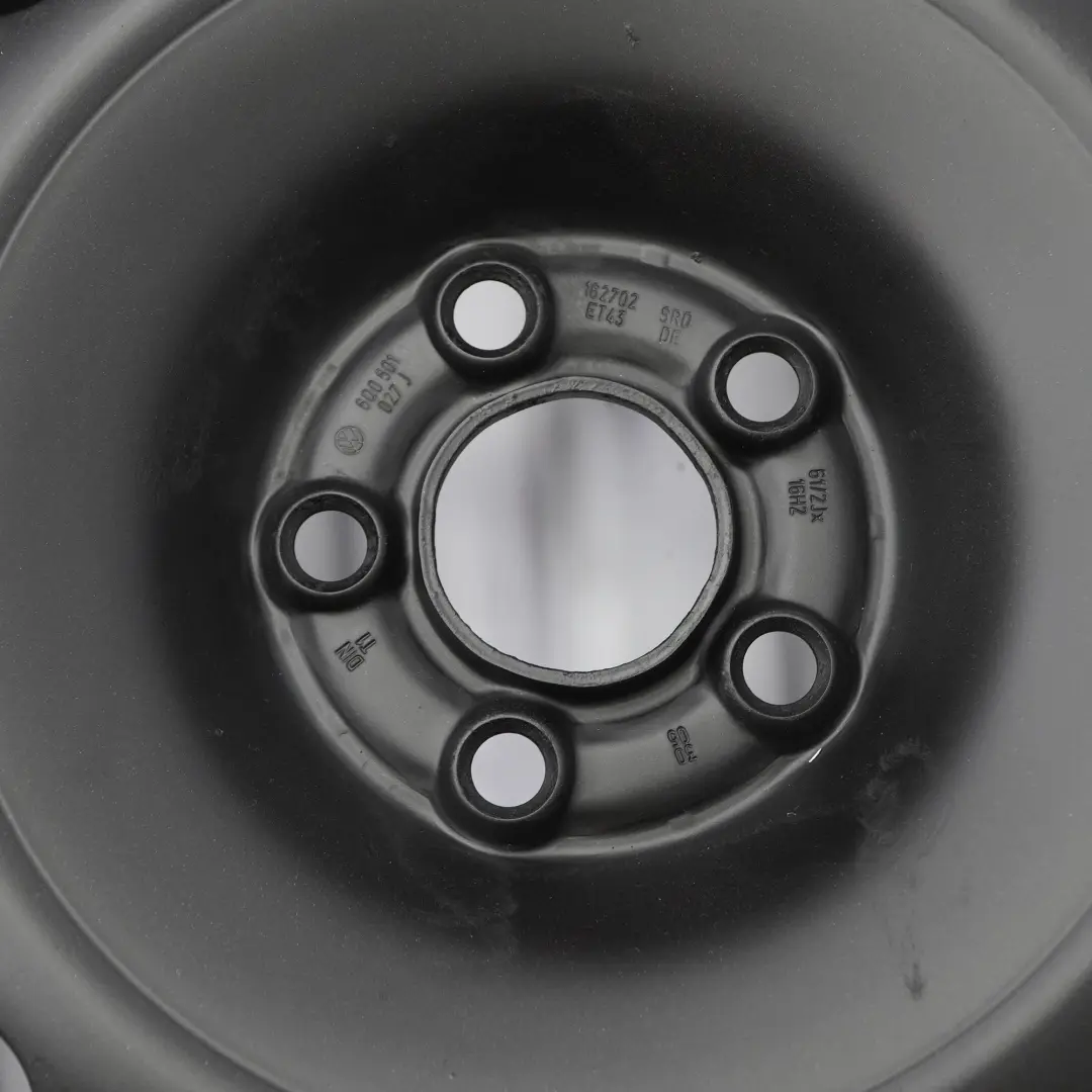  Roue de secours VW Polo Seat Ibiza Roue Jante Acier R16 6,5J ET:43 - SKU 6Q0601027J - Numéro de pièce 6Q0601027F