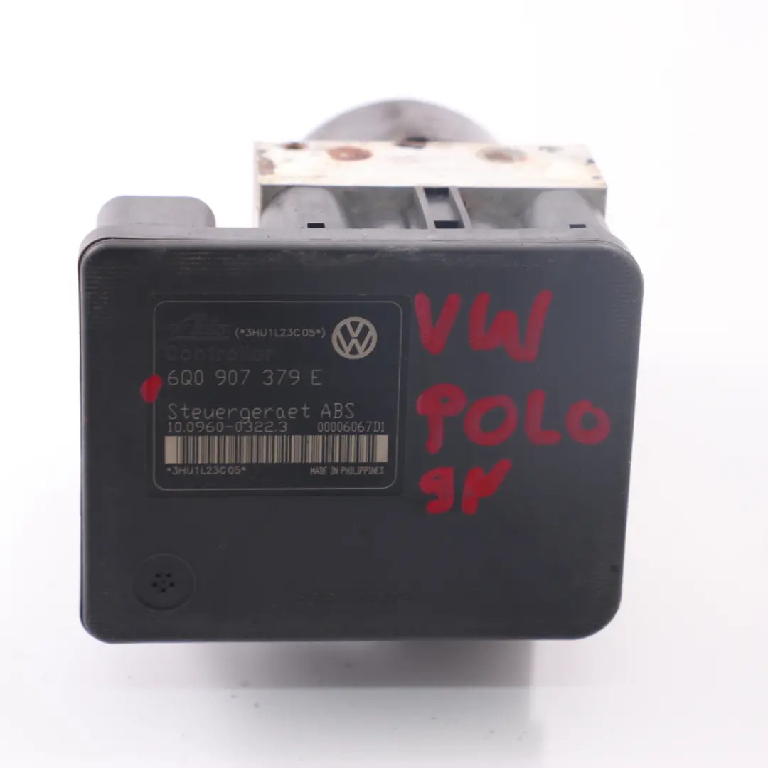 Bomba de freno Módulo ABS Unidad de control hidráulico para VW Polo 9N con número de pieza 6Q0907379E VW Polo 9N Bomba de freno Módulo ABS Unidad de control hidráulico - SKU 6Q0907379E - Número de pieza 6Q0907379E