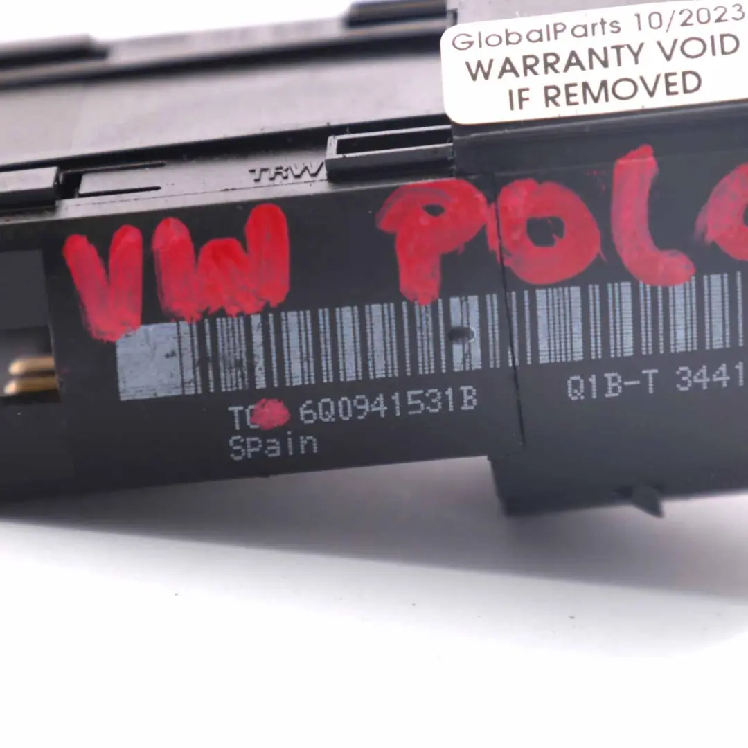 VW Polo 4 9N Interruptor de las luces delanteras Botón Unidad Negro - SKU 6Q0941531B - Número de pieza 6Q0941531B