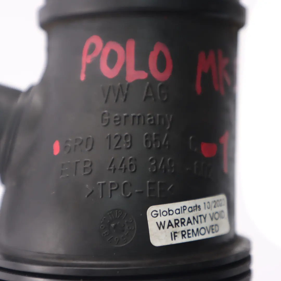 Luft einlass Schlauch leitung für VW Volkswagen Polo 5 1.2 TDI Diesel mit Teilenummer 6R0129654C VW Volkswagen Polo 5 1.2 TDI Diesel Luft einlass Schlauch leitung - SKU 6R0129654C-1 - Teilenummer 6R0129654C