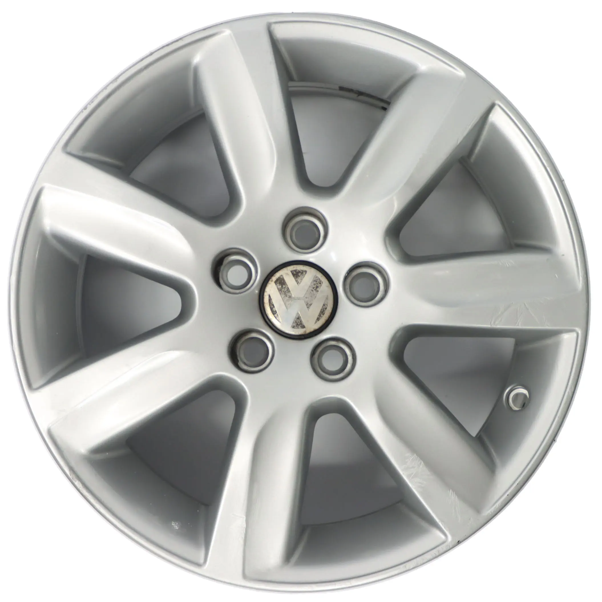 VW Volkswagen Polo 6R Mk5 Argento Cerchio in lega 15" ET:40 6J 6R0601025L
