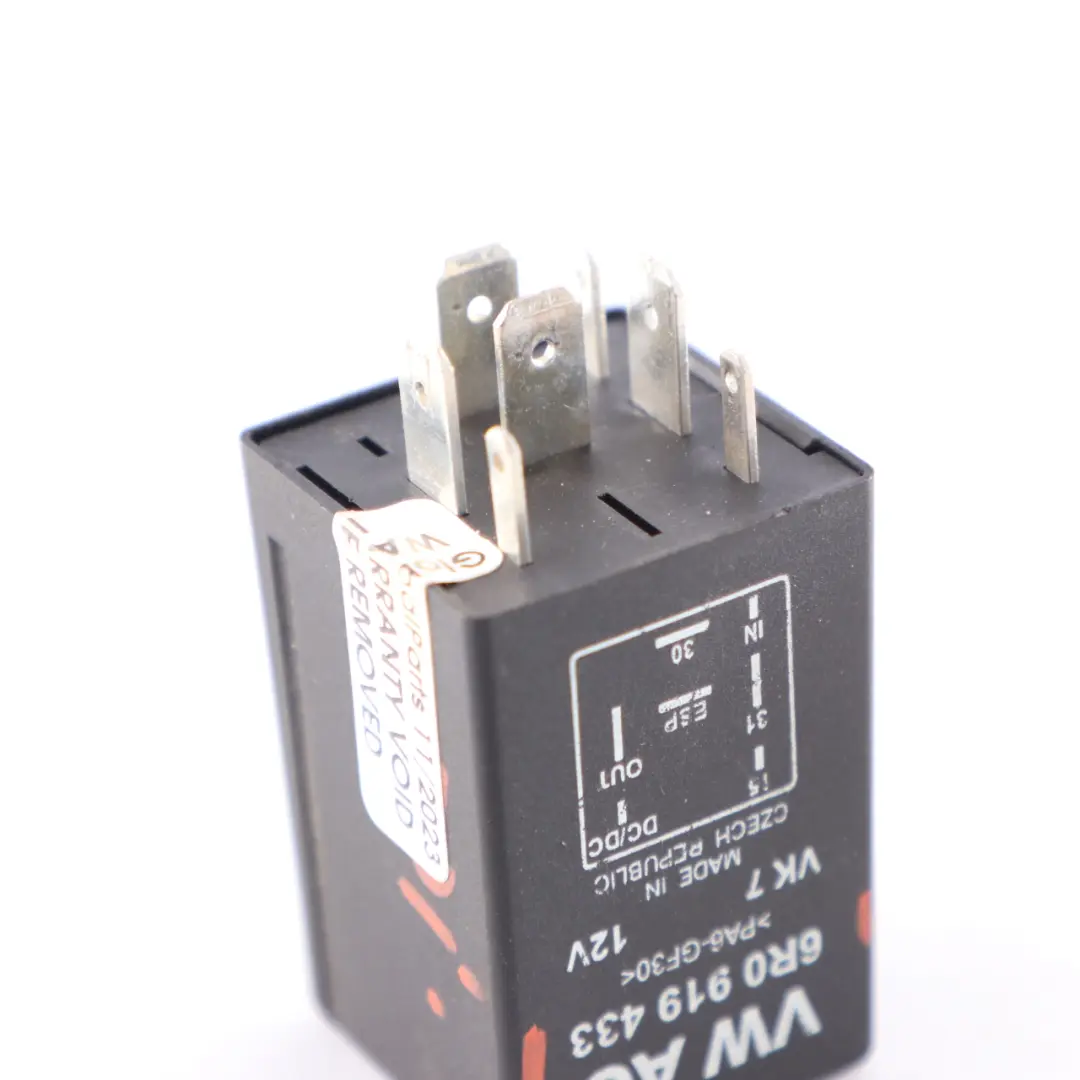 Glow Plug Relay Unit Black 505 7 Pins VW Volkswagen Audi Seat Skoda - SKU 6R0919433 - Part number 6R0919433