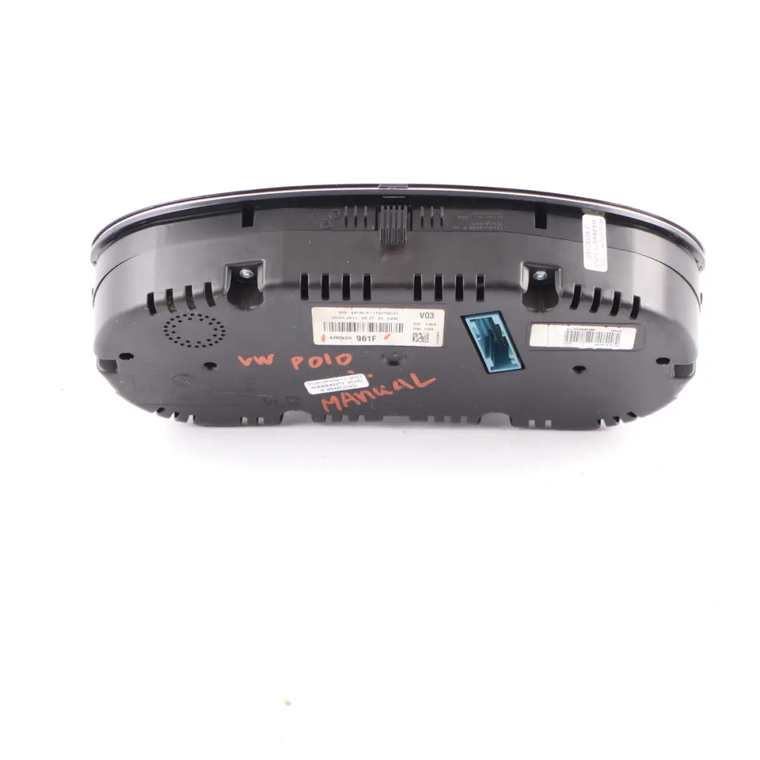Instrument Cluster Speedo Clocks Manual to Volkswagen Polo 6R Diesel with Part number 6R0920961F Volkswagen Polo 6R Diesel Instrument Cluster Speedo Clocks Manual - SKU 6R0920961F - Part number 6R0920961F