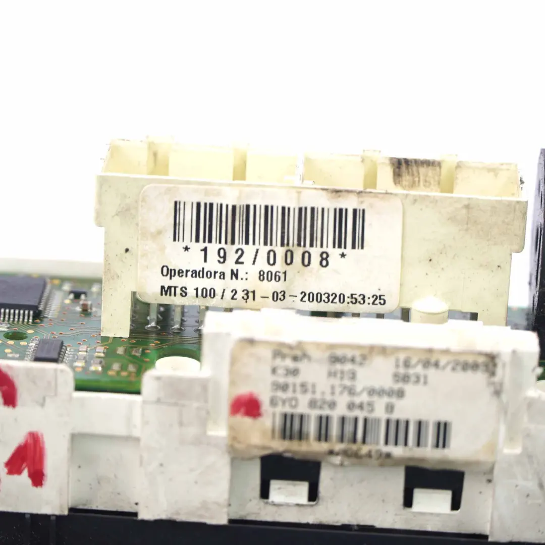 Skoda Fabia MK1 Panneau de climatisation Module contrôle climatique - SKU 6Y0820045B - Numéro de pièce 6Y0820045B
