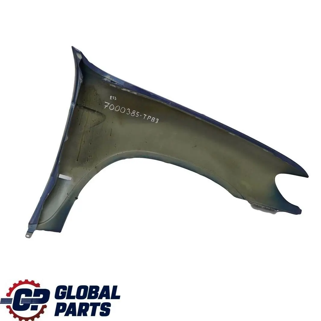Panel Lateral Guardabarros Delantero Izquierdo Topasblau Topaz Blue para BMW E53 con número de pieza 7000385 BMW E53 Panel Lateral Guardabarros Delantero Izquierdo Topasblau Topaz Blue - SKU 7000385-TPB3 - Número de pieza 7000385