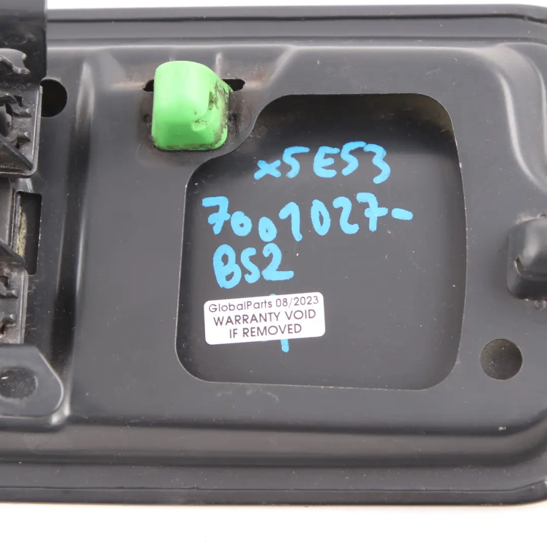 Fill In Flap Fuel Cover Trim Panel Black Sapphire Metallic to BMW X5 E53 with Part number 7001027 BMW X5 E53 Fill In Flap Fuel Cover Trim Panel Black Sapphire Metallic - SKU 7001027-BS2 - Part number 7001027