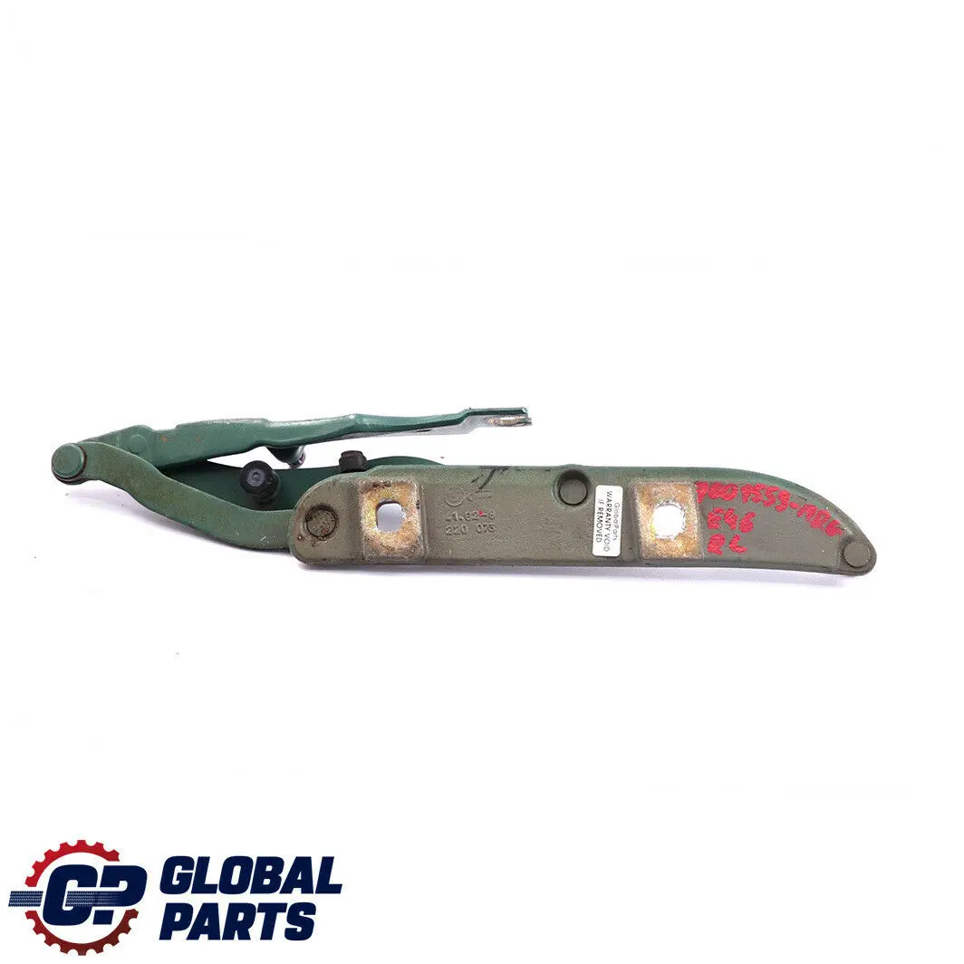 Trasera Izquierda Trunk Lid Bisagra Meergruen Sea Green 393 8220073 para BMW E46 con número de pieza 7001559 BMW E46 Trasera Izquierda Trunk Lid Bisagra Meergruen Sea Green 393 8220073 - SKU 7001559-MRG - Número de pieza 7001559