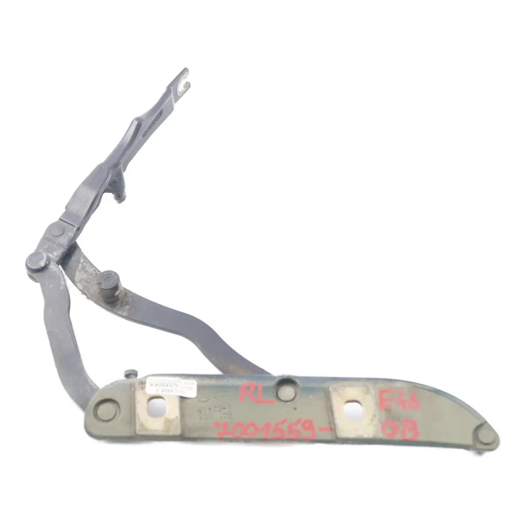 Boot Lid Hinge BMW E46 Rear Left N/S Trunk Orient Blue Metallic - 317 8220073 to with Part number 7001559 Boot Lid Hinge BMW E46 Rear Left N/S Trunk Orient Blue Metallic - 317 8220073 - SKU 7001559-OB - Part number 7001559