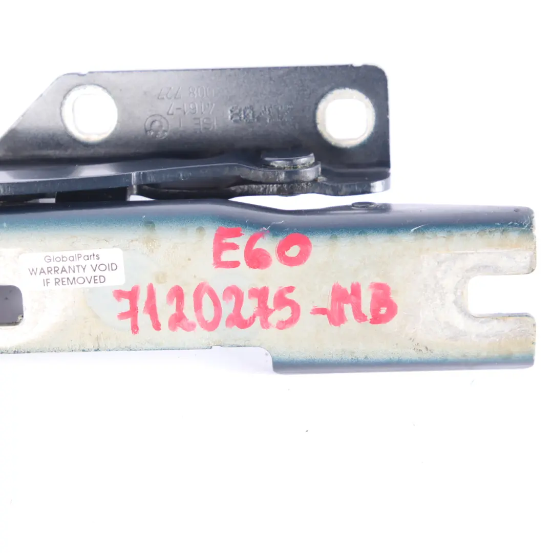 BMW E60 E61 Motorhauben Scharnier Links Monacoblau Monaco Blau A35 7008727 - SKU 7008727-MB - Teilenummer 7120275