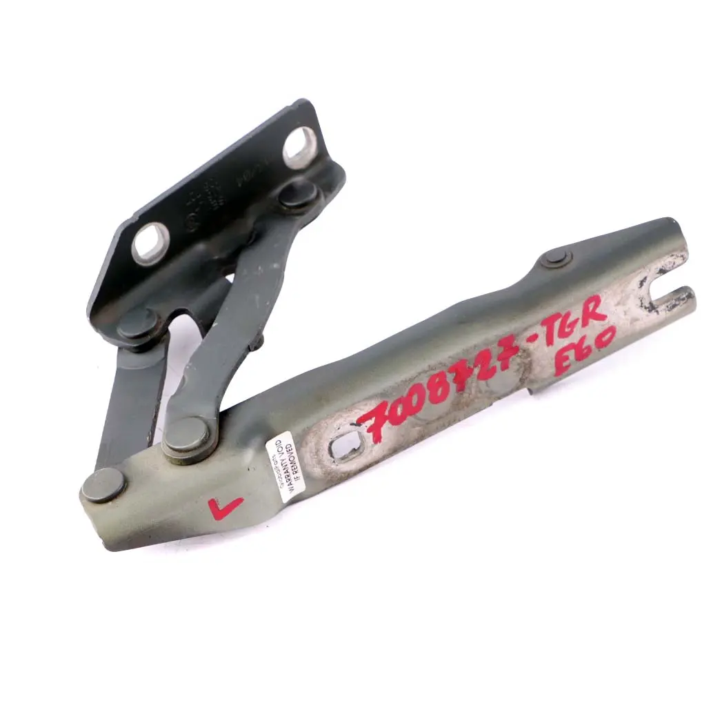 Left N/S Engine Hood Hinge Titangrau Titanium Grey to BMW 5 E60 E61 LCI with Part number 7008727 BMW 5 E60 E61 LCI Left N/S Engine Hood Hinge Titangrau Titanium Grey - SKU 7008727-TGR - Part number 7008727