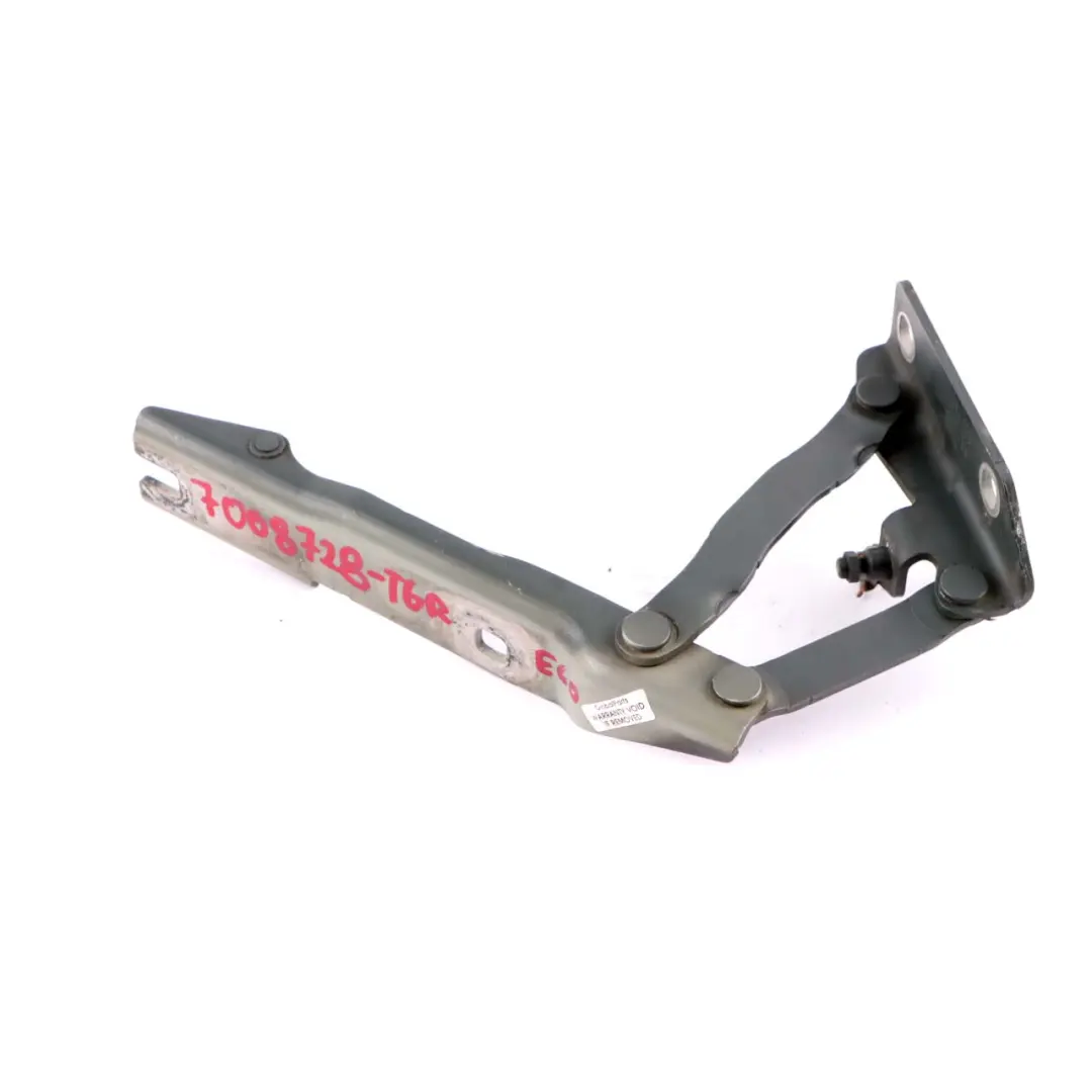 BMW 5 E60 E61 Right O/S Engine Hood Hinge Titangrau Titanium Grey A36 - SKU 7008728-TGR - Part number 7008728