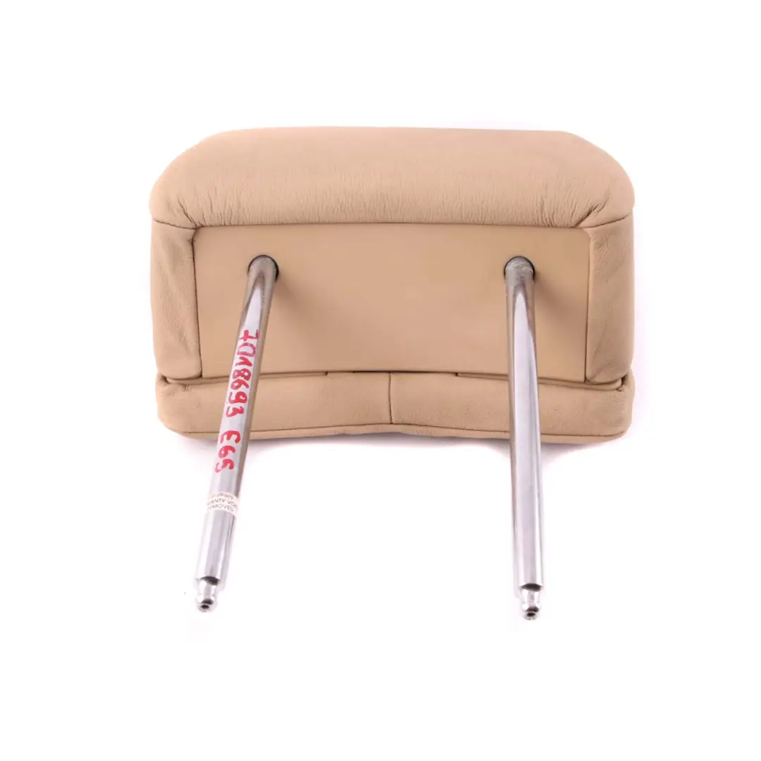 Front Seat Left Right N/O/S Leather Comfort Headrest Beige to BMW 7 Series E65 with Part number 7018693 BMW 7 Series E65 Front Seat Left Right N/O/S Leather Comfort Headrest Beige - SKU 7018693 - Part number 7018693