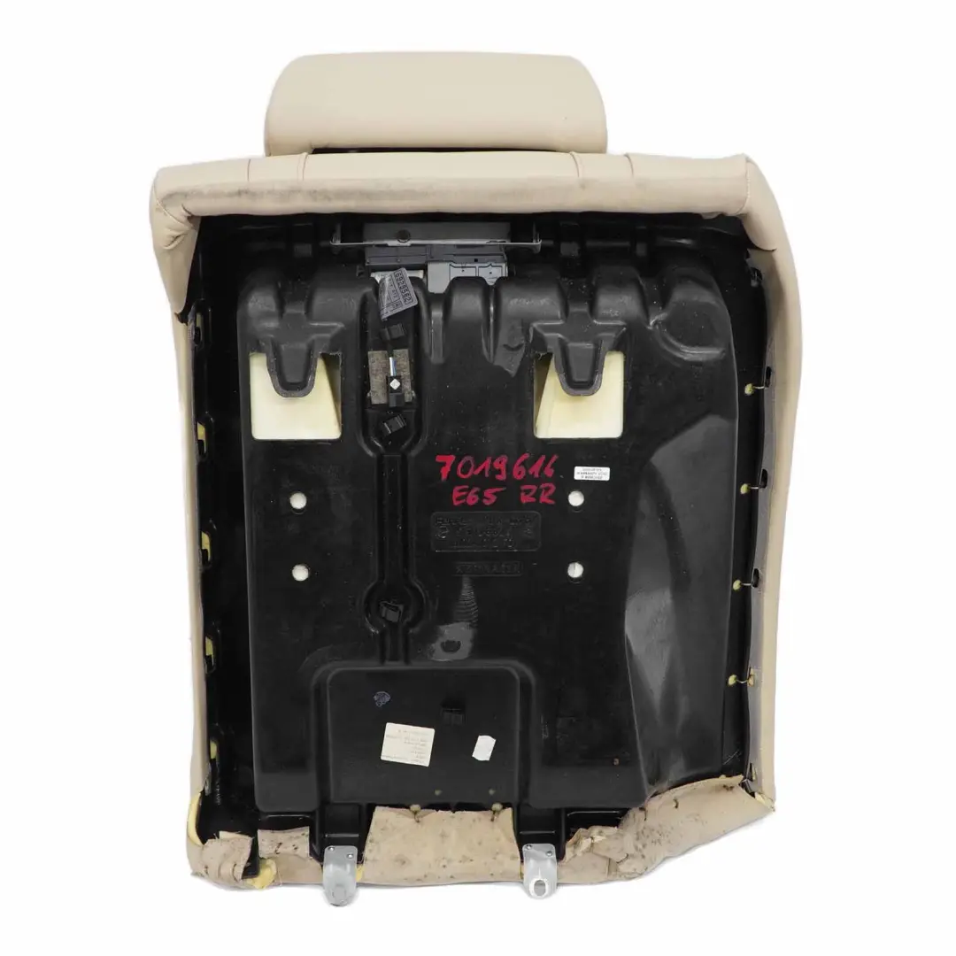 Right O/S Backrest Cover Cream Beige Leather to BMW E65 E66 Rear Seat with Part number 7019614 BMW E65 E66 Rear Seat Right O/S Backrest Cover Cream Beige Leather - SKU 7019614 - Part number 7019614
