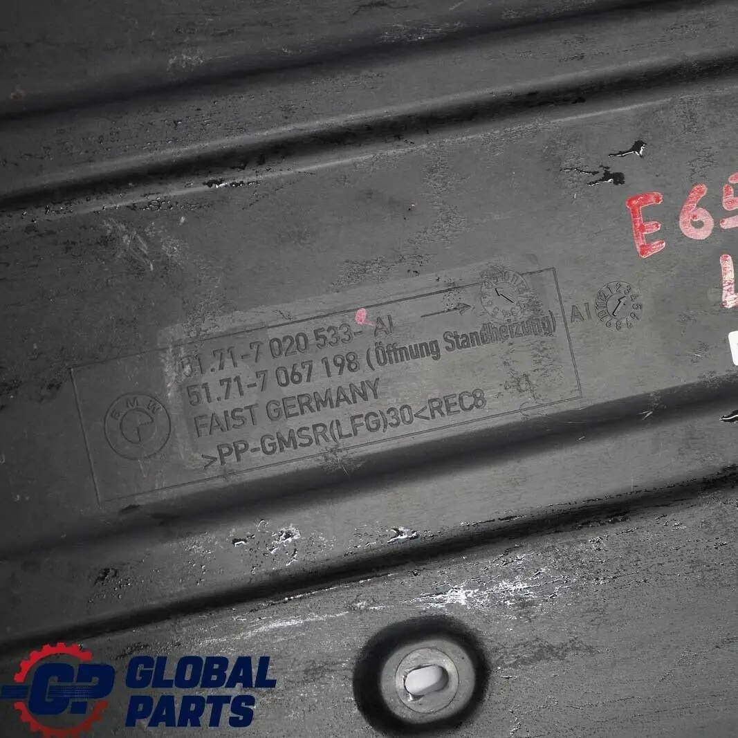 BMW E65 E66 Izquierda N/S Debajo Carrocería Cubierta De Panel De Suelo - SKU 7020533 - Número de pieza 7020533