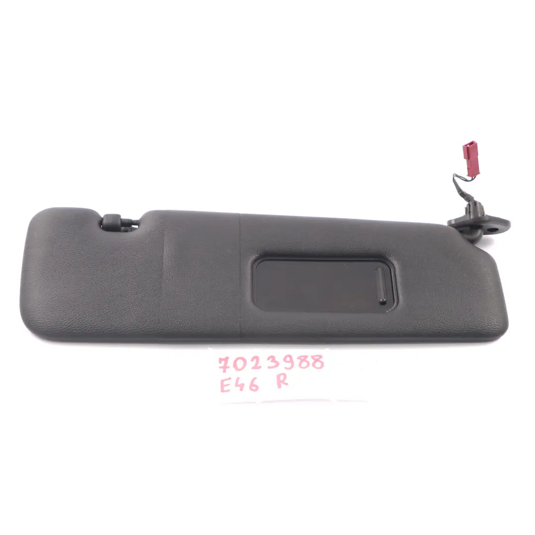 BMW E46 Sun Visor Right O/S Cover Panel Sunvisor Imitation Leather Black - SKU 7023988 - Part number 7023988