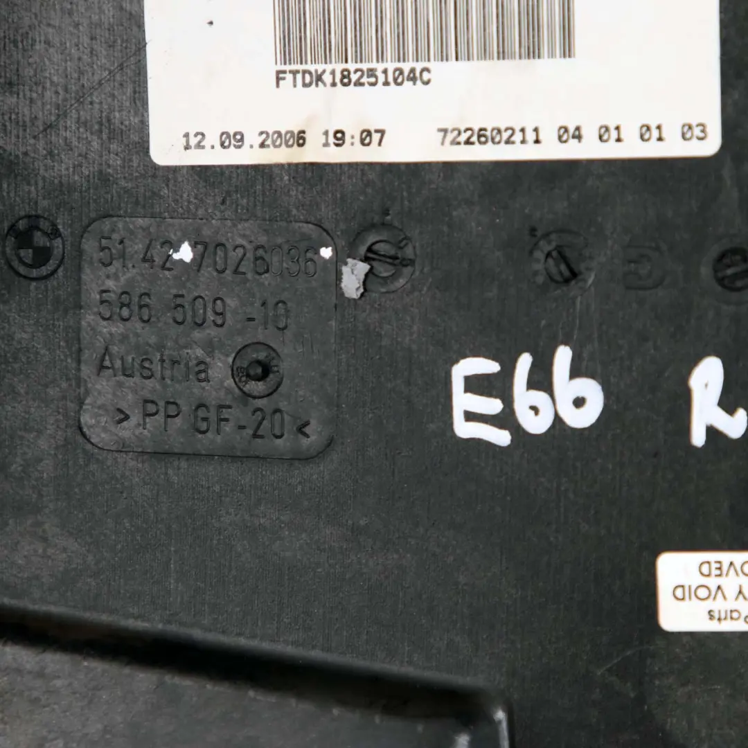  Carrier Door BMW E66 Cover Trim Inner Rear Right O/S Support Panel Card - SKU 7026036 - Part number 7026036