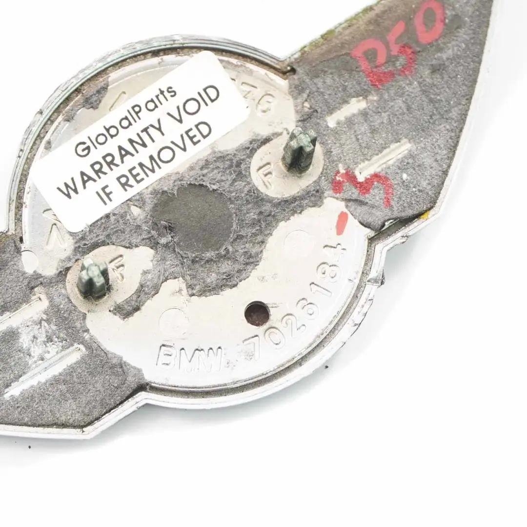 Frontal Insignia Capó Emblema Logo Cromo para Mini Cooper R50 R52 con número de pieza 7026184 Mini Cooper R50 R52 Frontal Insignia Capó Emblema Logo Cromo - SKU 7026184-3 - Número de pieza 7026184