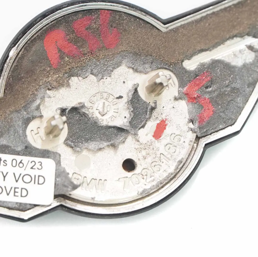  Emblema portellone posteriore Mini R50 R53 R56 Badge coperchio baule - SKU 7026186-5 - Numero di parte 7026186