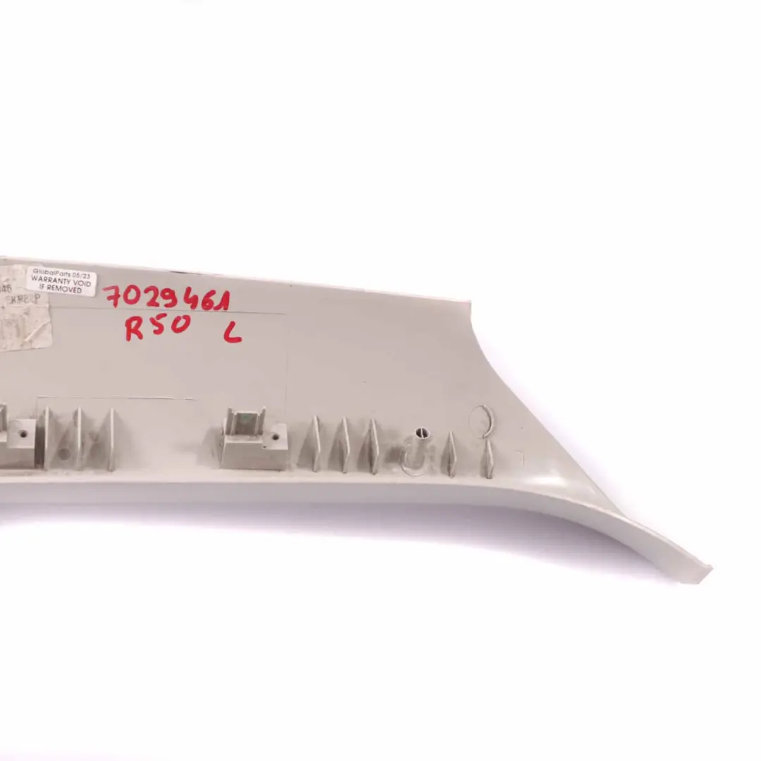 Mini One R50 R53 Columna A embellecedor tapa izquierda Gris Horizonte - SKU 7029461 - Número de pieza 7029461