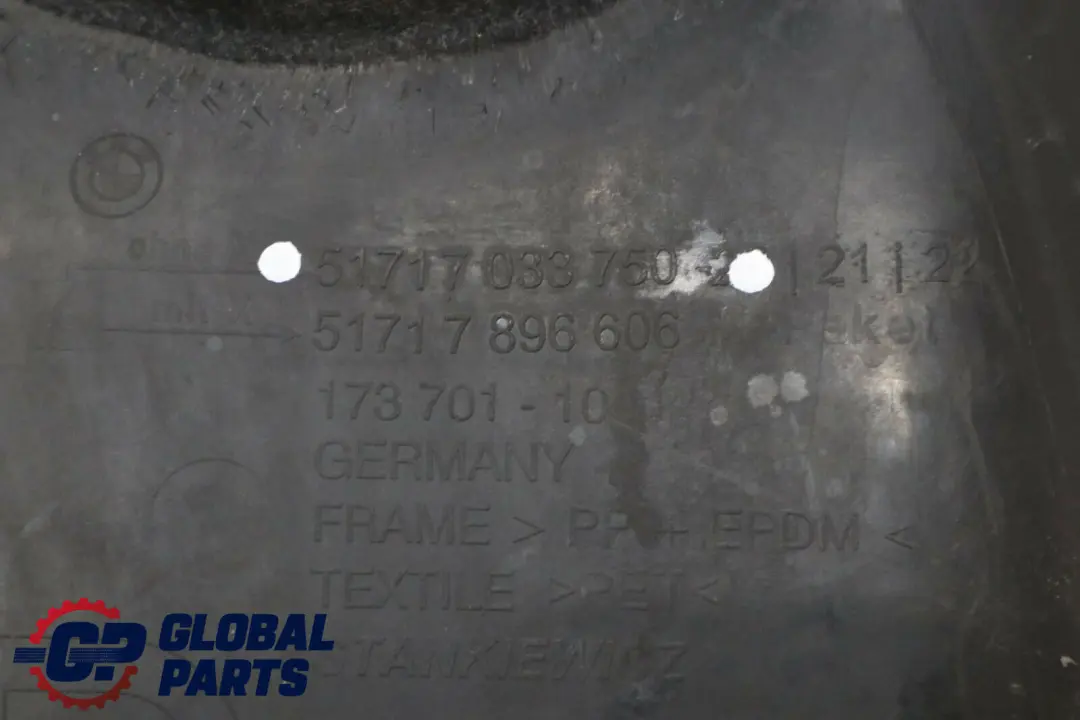  Carter De Passage Roue Avant Droit BMW E60 E60N E61 LCI Pièce D'Origine - SKU 7033750 - Numéro de pièce 51717033750