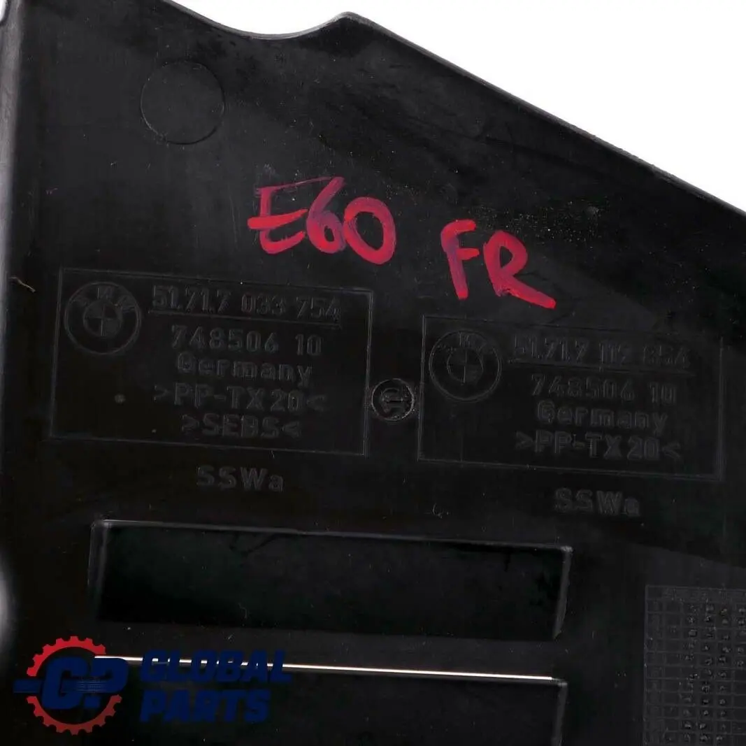 BMW 5 E60 E61 LCI Unterfahrschutz Unterboden Abdeckung Unten Rechts - SKU 7033754-1 - Teilenummer 7033754