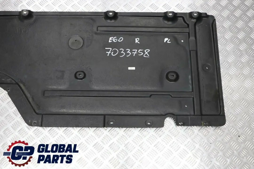 Underbody Underfloor Tray Cover Panel Right O/S to BMW 5 Series E60 E61 with Part number 7033758 BMW 5 Series E60 E61 Underbody Underfloor Tray Cover Panel Right O/S - SKU 7033758 - Part number 7033758